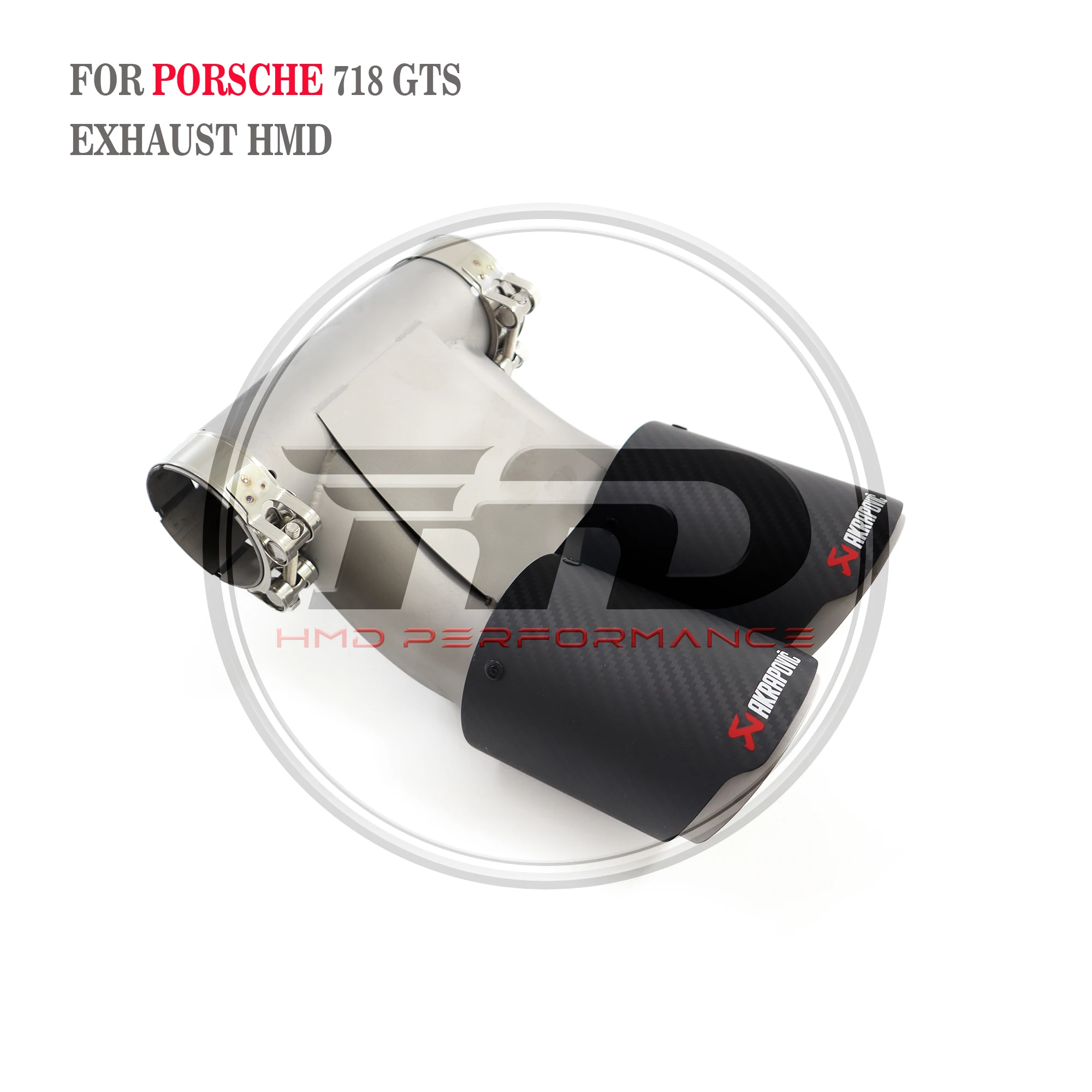 HMD 스테인레스 스틸 팁, 포르쉐 718 GTS 팁, 글로스 블랙