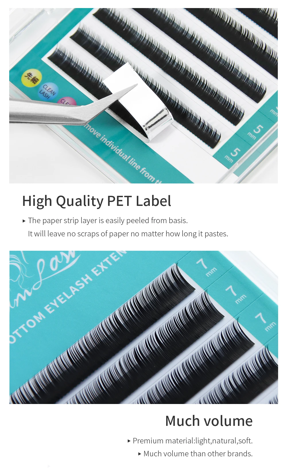 GLAMLASH Lower Eyelashes Extension Supplies Individual Soft Natural Under Bottom Lash Makeup Tool