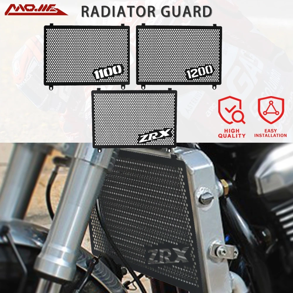 Zieger Radiator Cover Grille For Kawasaki ZRX 1100 & 1200 – Stainless Steel, Brushed & Powder-Coated, German Made