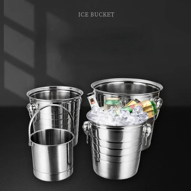 Stainless Steel Portable Ice Bucket Cooler