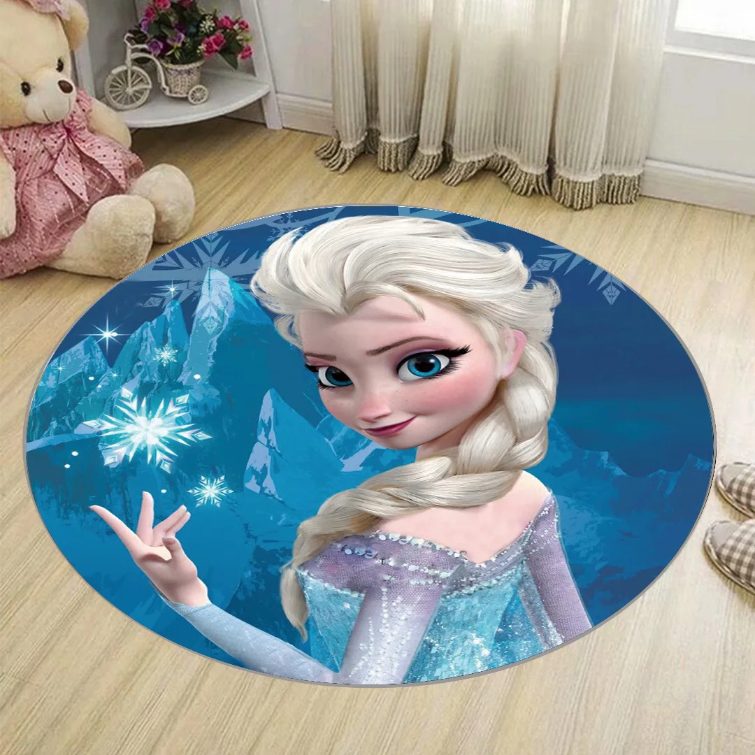 Disney Frozen Cartoon Round Carpet Living Room Children'S Room Bedroom  Hanging Basket Elsa Princess Round Floor Mat