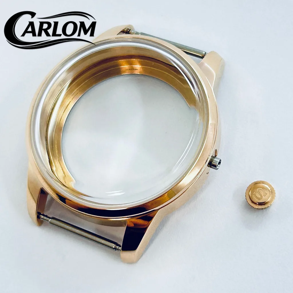 Elegant 33mm Cocktail Arch Watch Case - Polished Silver & Rose Gold Finish
