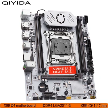 QIYIDA X99 마더보드, DDR4 RAM 지지대, LGA 2011-3 제온 E5 V3 V4 NVME M.2 슬롯 프로세서, X99 C612 칩