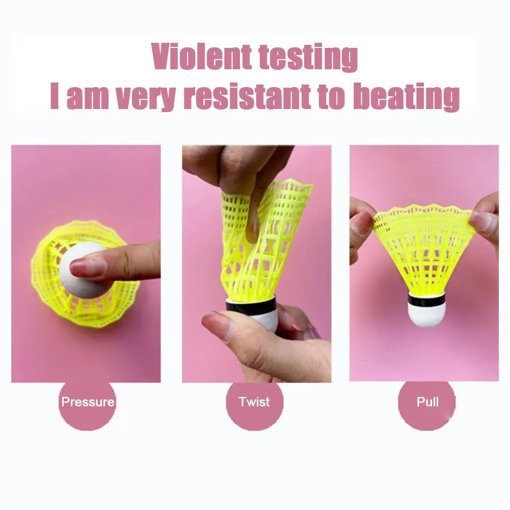 10pcs Nylon Badminton Shuttlecocks Great Stability Sports Badminton Training Durability Balls Outdoor Plastic Indoor Lightw K7z1