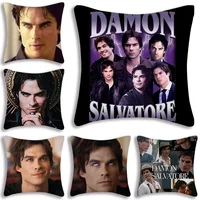 Damon Salvatore Pillow Covers Cartoon Sofa Decorative Home Double-sided Printing Short Plush Cute Cushion Cover 1