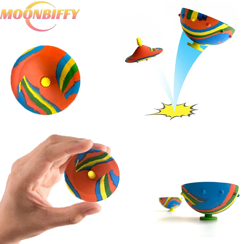 Bounce Ball Toy Jump Spinner Bowl Rubber Bounce Spinner Jumping