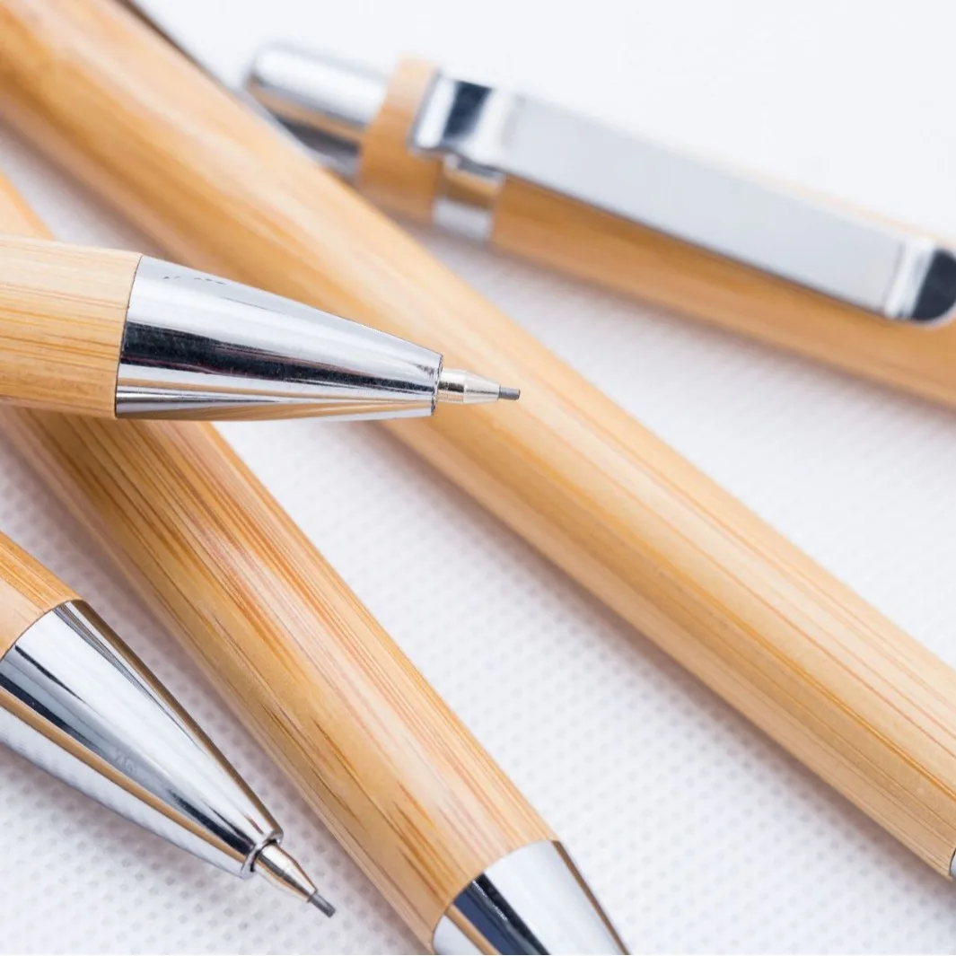 Set of 6 Eco-Friendly Bamboo Mechanical Pencils for Artistic Expression and Writing