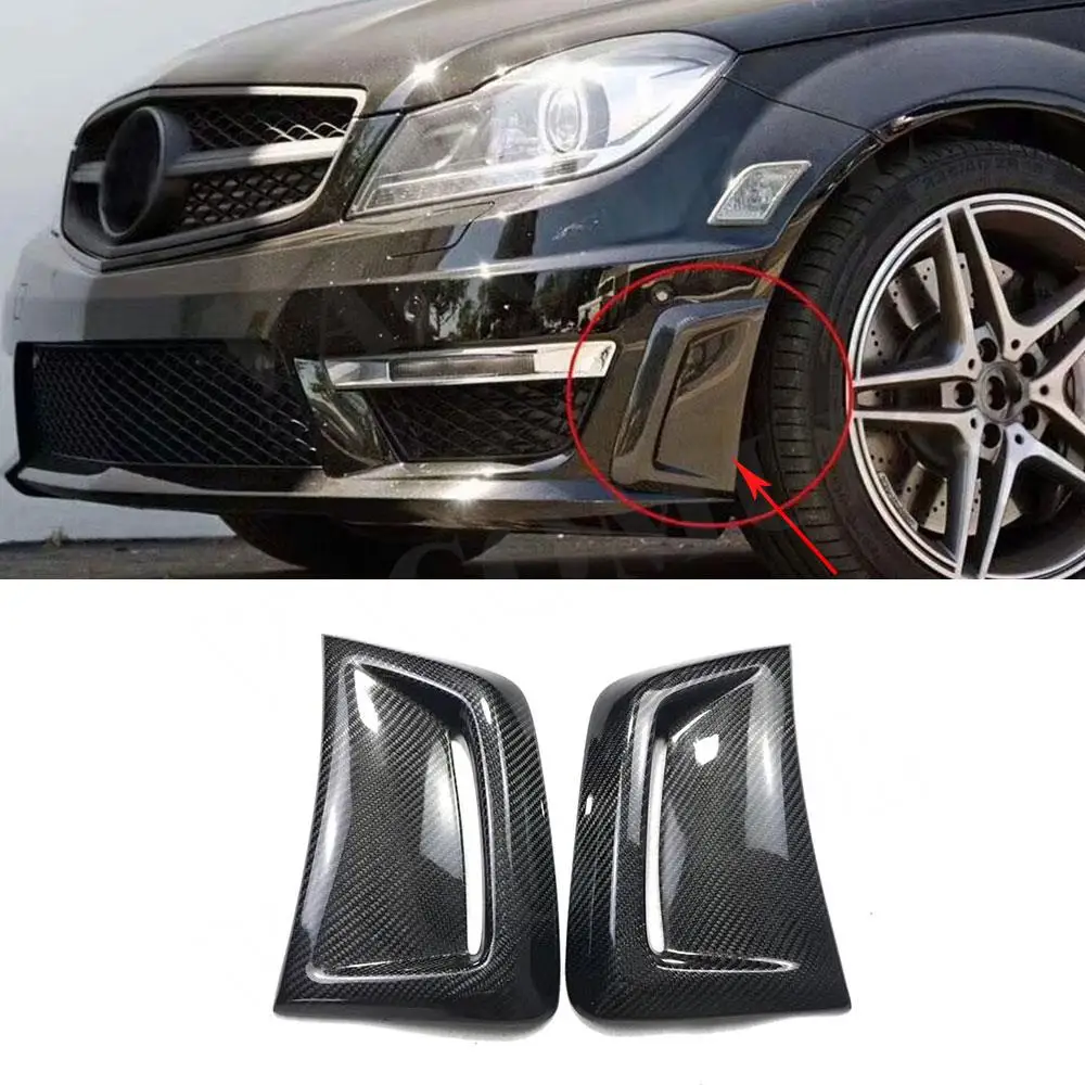 

Carbon Fiber Front Bumper Side Air Vents Stickers for Mercedes Benz W204 C63 AMG 2012-2014 Fenders Vents Panels Trims FRP Covers