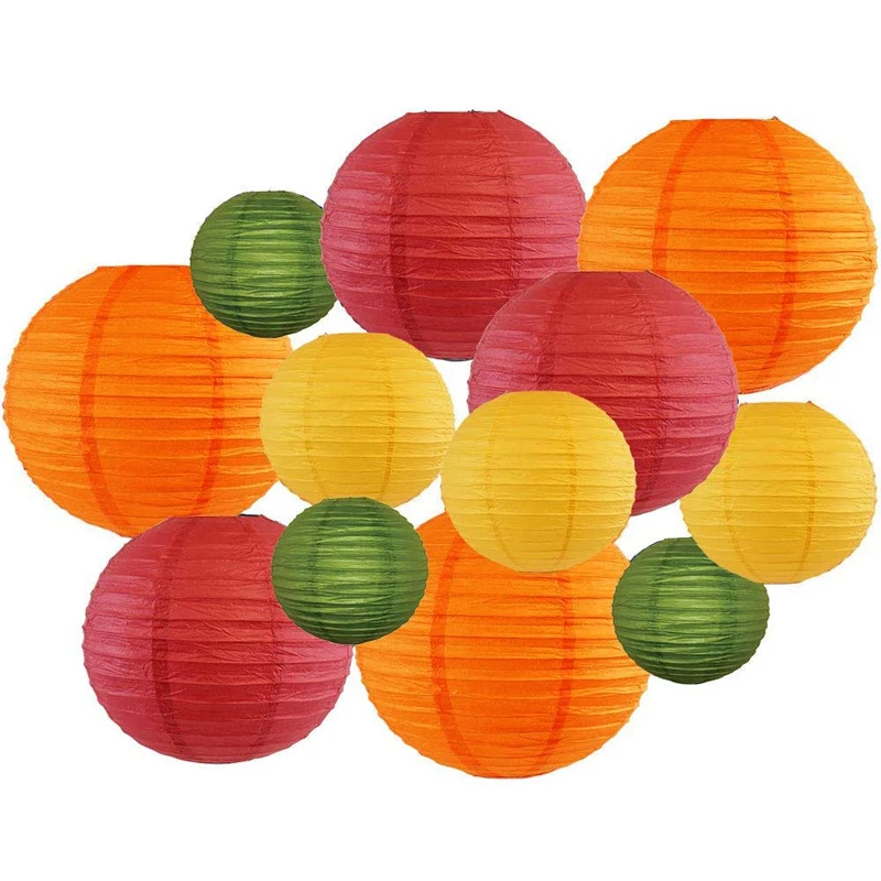 

12Pcs Fall Paper Lanterns Autumn Harvest Fall Themed Hanging Decorations for Thanksgiving Autumn Fall Birthday Party Supplies