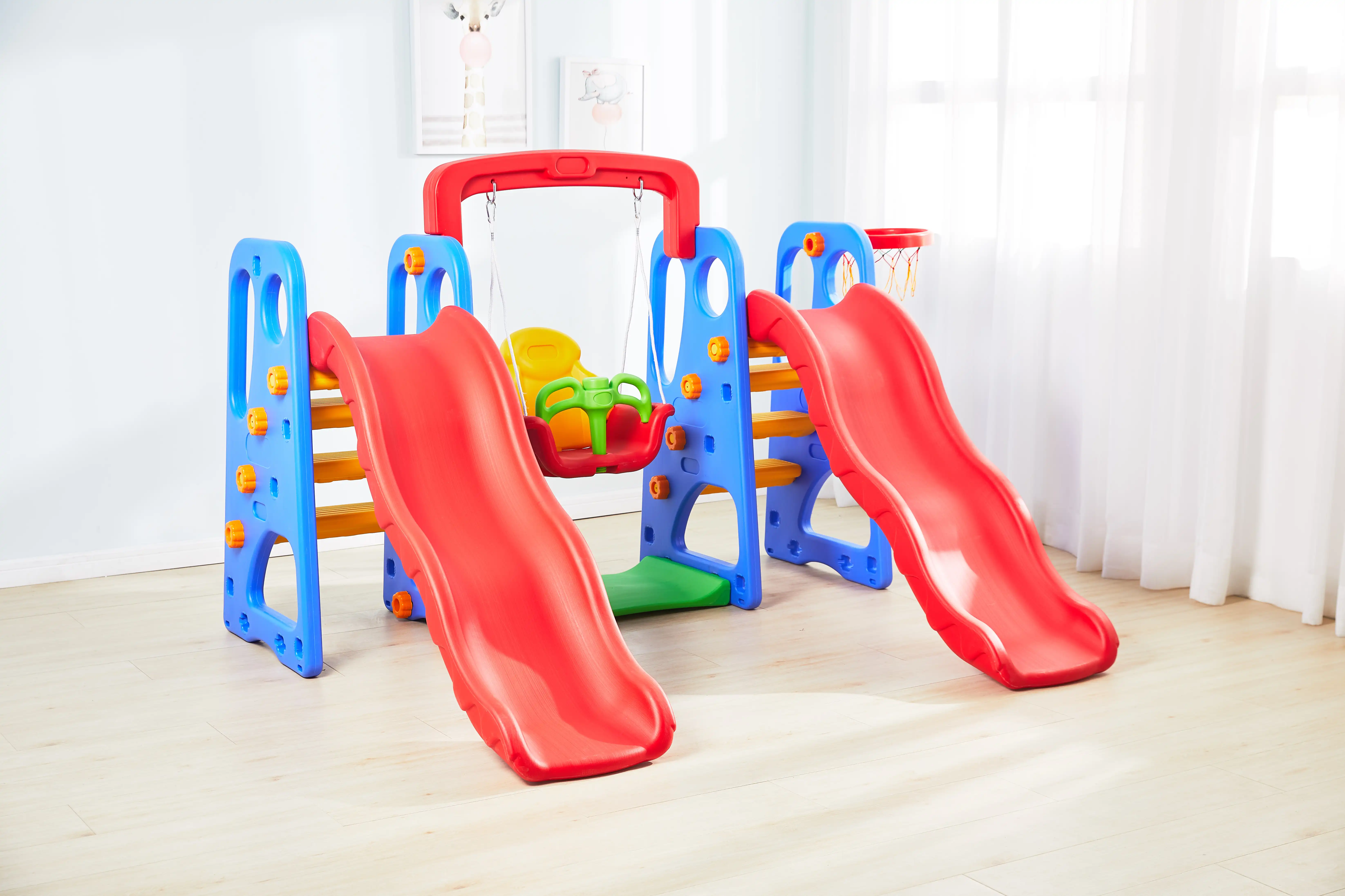 High Quality Indoor and Outdoor Multifunctional Double Slide With Swing