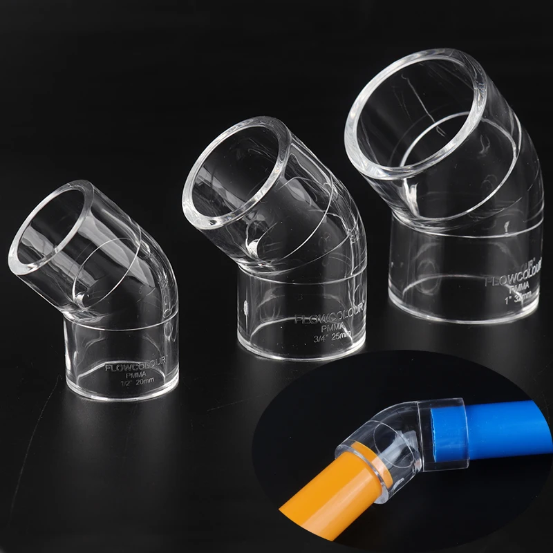 1pc 20mm Acrylic Pipe Aquarium Accessories Fish Tank Joints Connector Water Supply Elbow Coupling Tee Fittings Transparent Tube