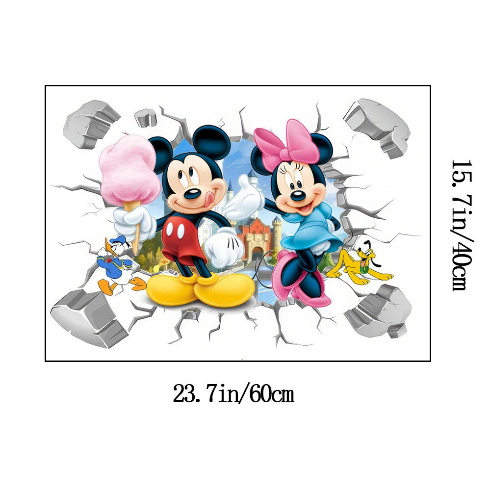 Adesivi Murali Deco-Online Con Topolino, Minnie, Pluto E Paperino | Decorazione A Tema Disney Per Camera Bambini | Foglio 70x50 Cm