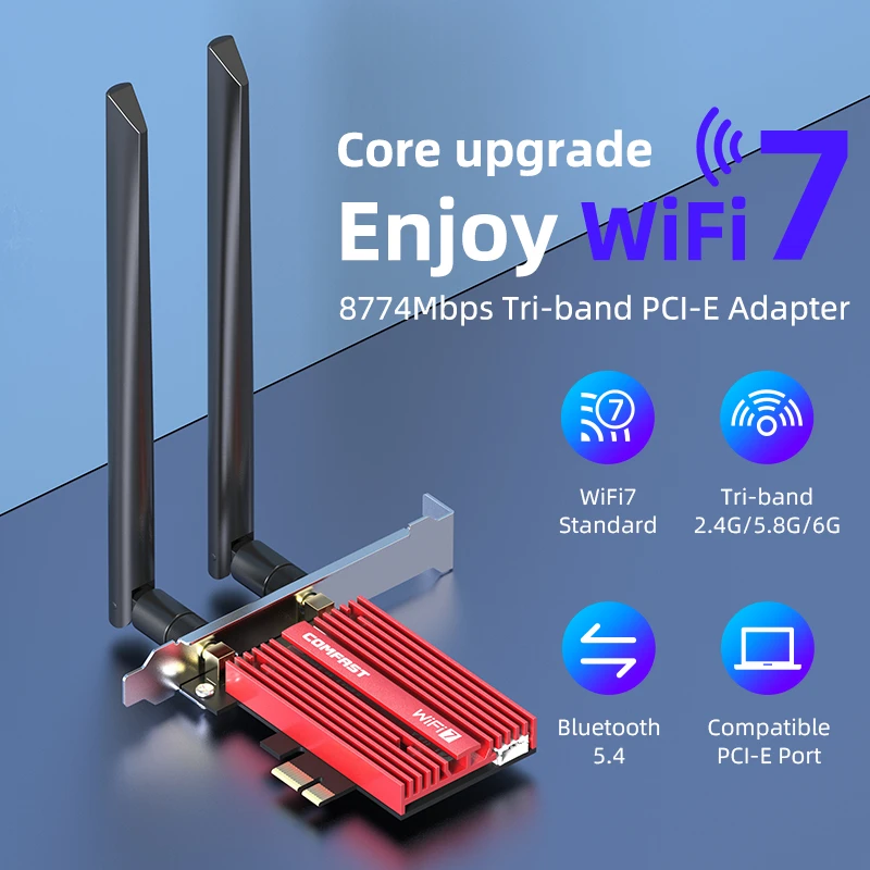 WiFi 7 Scheda wireless BE200 NGW, Bluetooth 5.4, 5800Mbps M.2/NGFF
