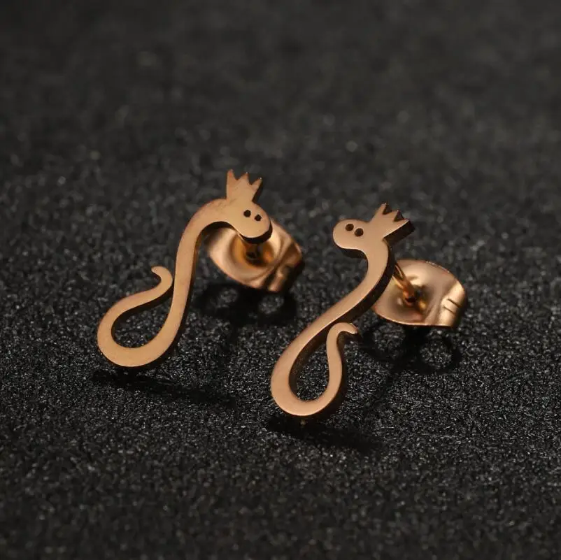 Gothic Mode Edelstahl Eidechse Ohr stecker für Mädchen Punk Tier Gecko Piercing Ohrringe Frauen Hochzeit Schmuck Brinco – Detail 2