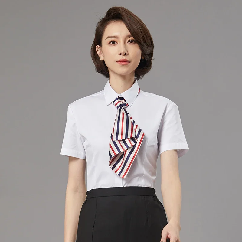 여성용 여름 반팔 셔츠, 슬림핏 포멀 플레인 셔츠, 부드러운 비즈니스 사무실 엘레한트 의류, 무료 배송 아이템 탑
