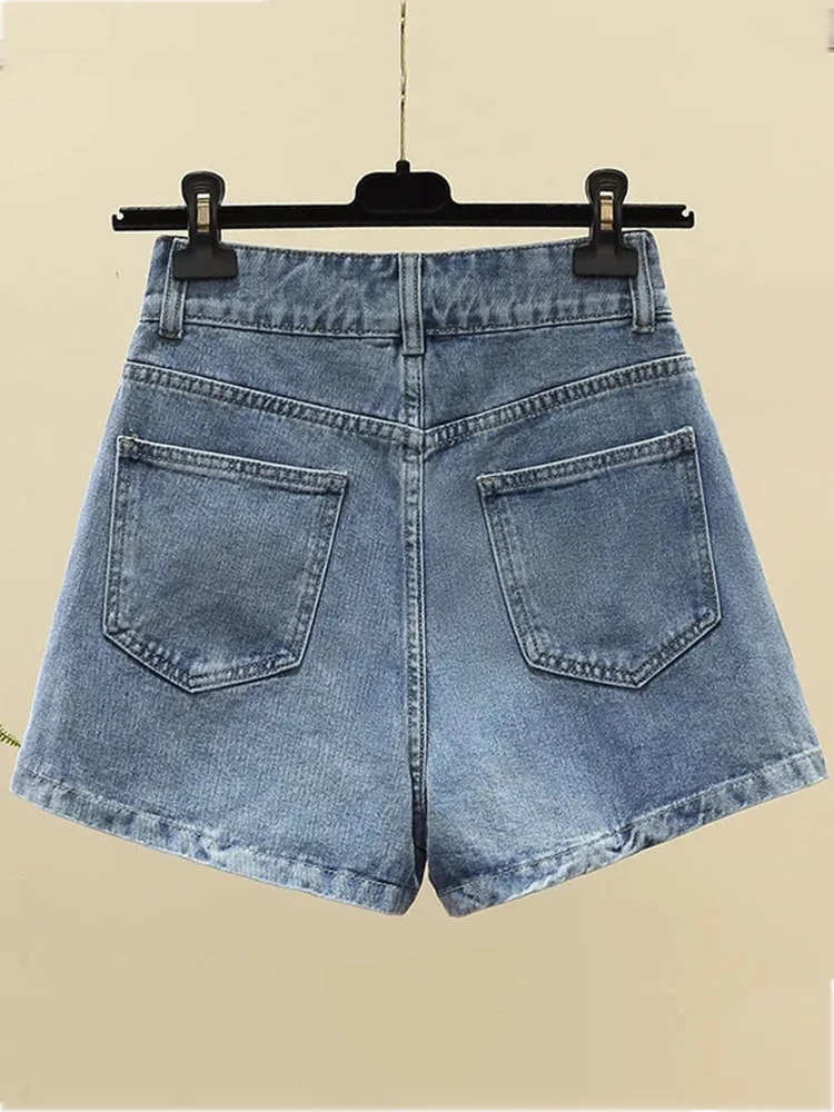 Vintage High Waist Slim Denim Culottes Shorts Summer Women Korean A-line Jean Szorty Fashion Skirts Pantaloncini Casual Bermuda