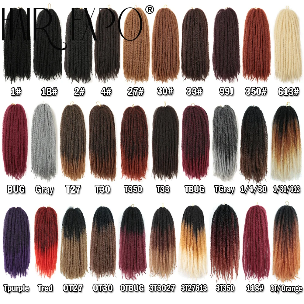 Marley Hair 18Inch Synthetic Marley Braiding Hair Ombre Black Brown Blonde for Afro Kinky Marley Twist Braiding Hair For Women 3