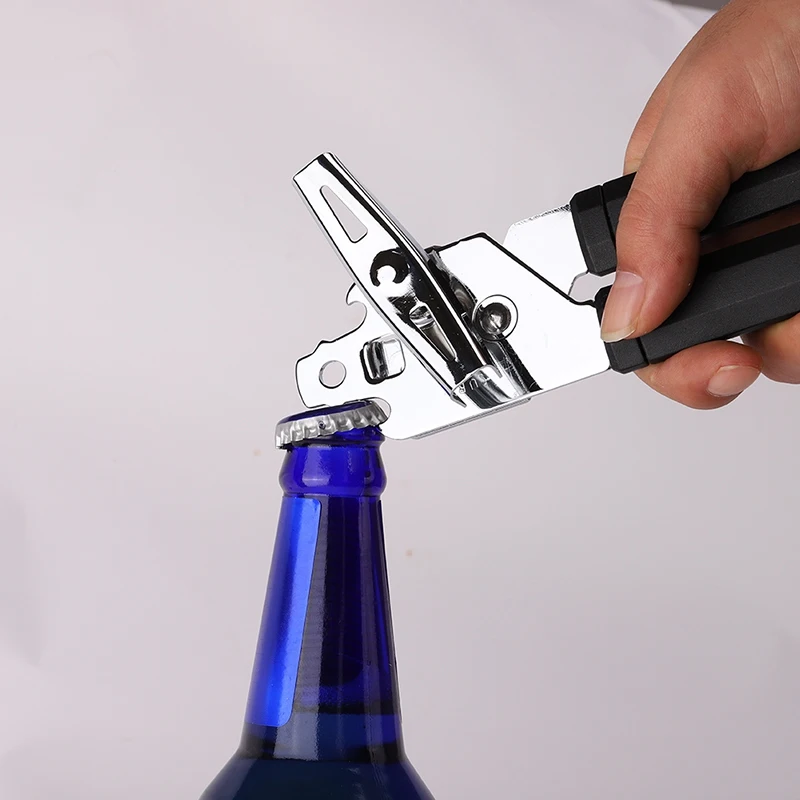 Manual Can Opener Portable Compact Hand Injury Prevention Rotating Side Cut  Beer Bottle Opener for Cans Kitchen Tools