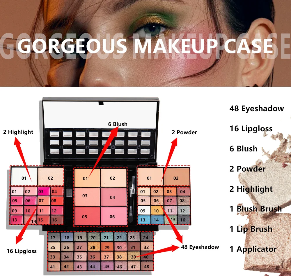 Makeup Kit for Women Full Set Face Primer Bronzer Eyeshadow Brushes Multi-Purposes