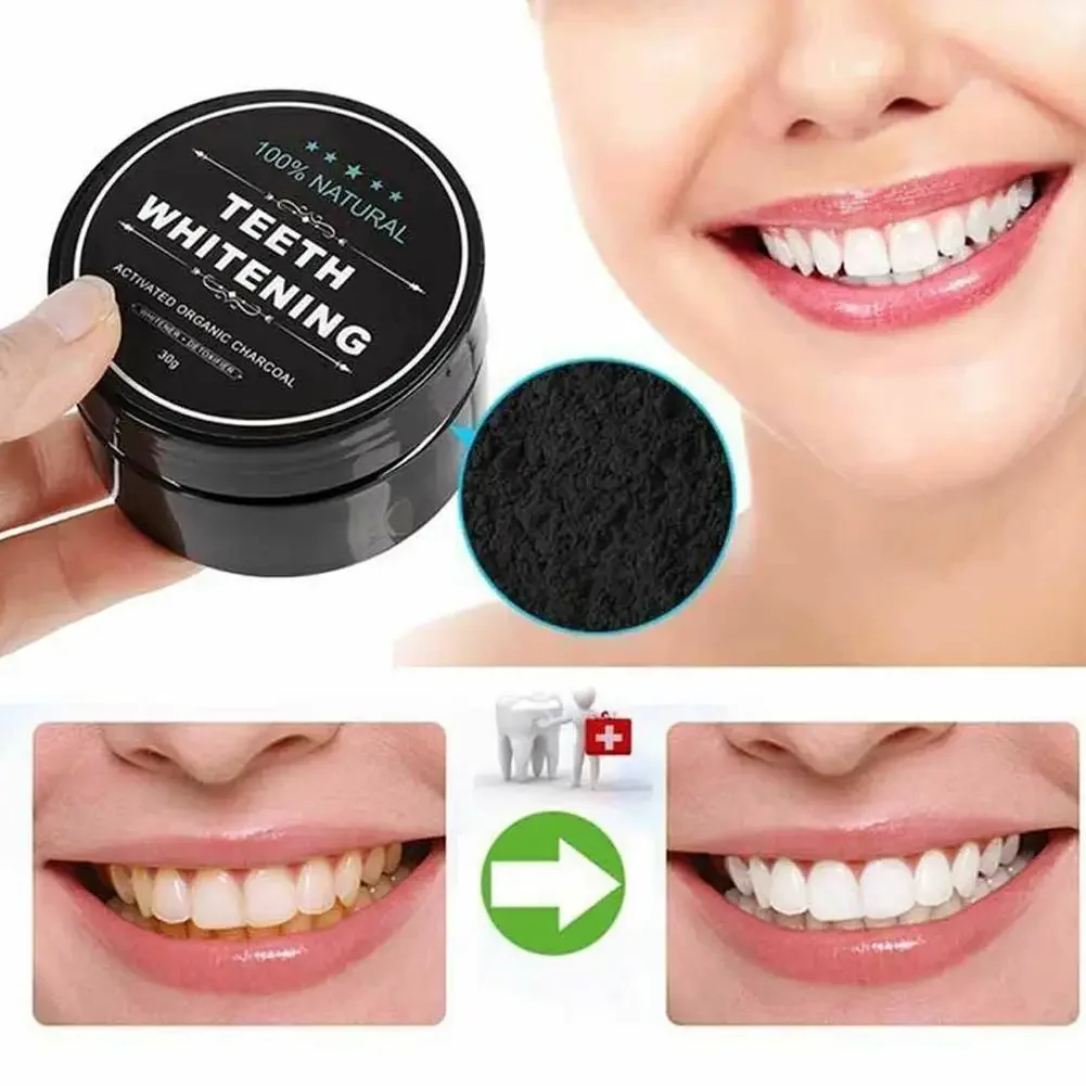 Polvere sbiancante per denti bianchi Alito fresco Macchie di denti Pulizia orale Denti puliti Tartaro Carbone attivo Sbiancante per denti in polvere - immagine 5
