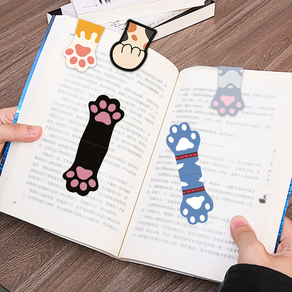 Cat Paws Shaped Magnetic Bookmarks 5Pcs/Set For Students And Book Lovers