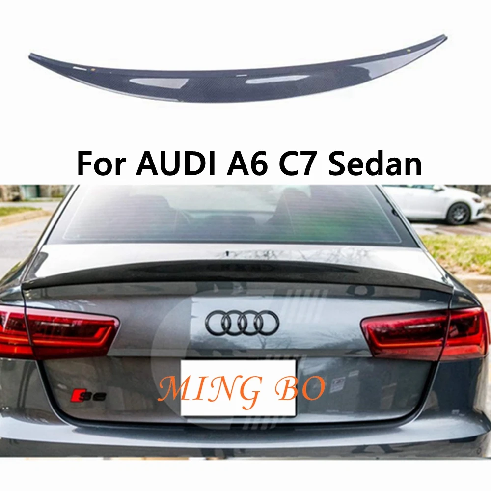 

For AUDI A6 C7 Sedan HK Style Carbon Fiber Rear Spoiler Trunk Wing 2012-2016 FRP Forged carbon