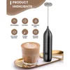 Rechargeable Milk Frother Electric Blender Handheld Frother Wand for Coffee Beverage Blender, Cappuccino Mini Frother 2