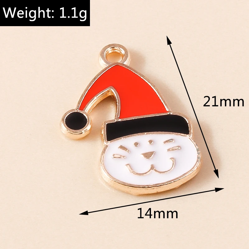 Leslie 10 stücke Emaille Weihnachten Charme Schneeflocke Baum Socke Hirsch Schneemann Charms für DIY Schmuck machen Weihnachten Neujahr Geschenke – Detail 33