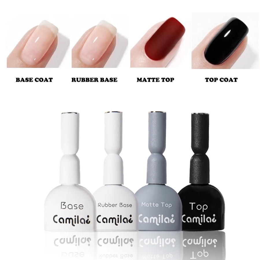 High quality Camila 16ml 14g 6pcs/box top coat base coat matte top rubber base uv gel nail polish for women gifts 4
