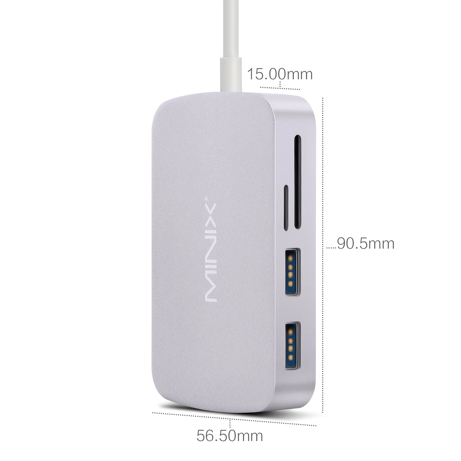 MINIX USB-C Hub small Type-c docking with VGA/ HDMI /USB 3.0/Type-c for charging/ card reader, lnternet  NIC
