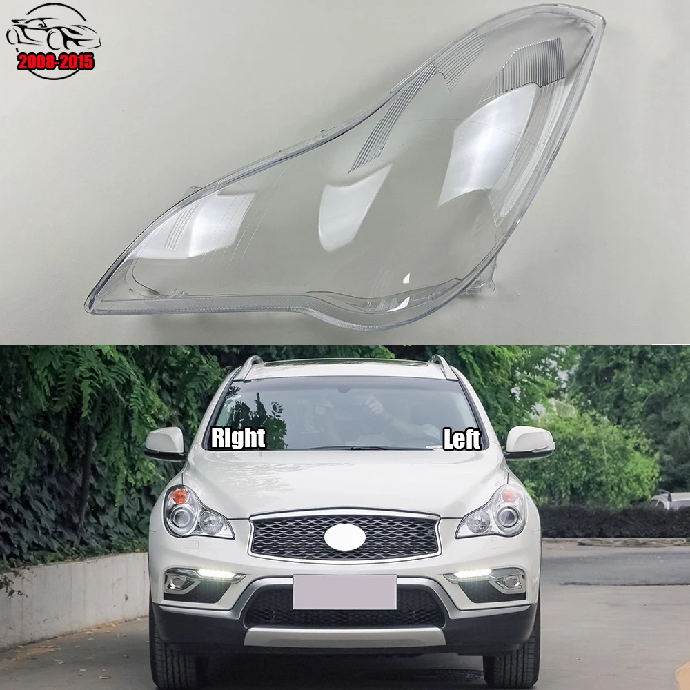 For Infiniti QX50 EX25 EX35 2008-2015 Headlamp Shell Transparent Headlight Cover Lamp Shade Lampshade Lens Plexiglass