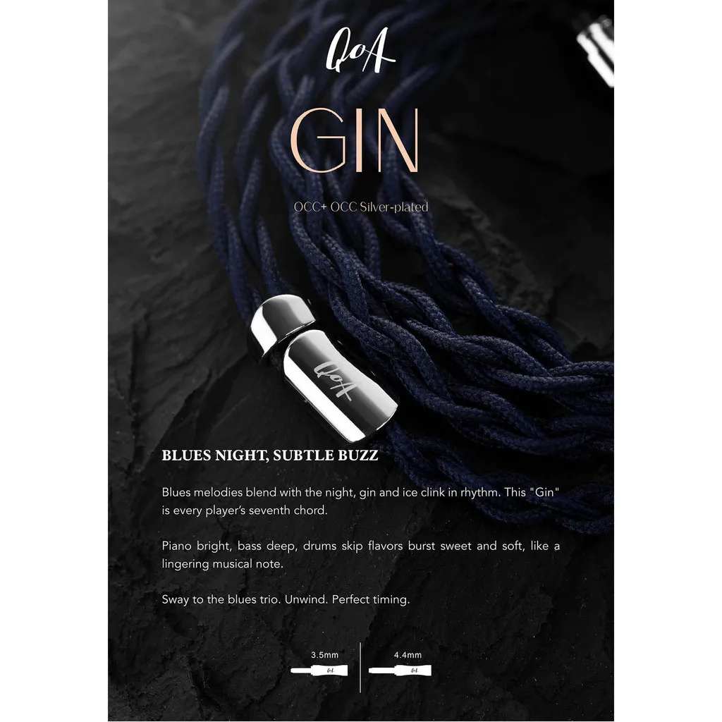 QoA 진 이어폰 케이블 3.5 + 4.4mm 플러그 헤드폰 와이어 0.78mm 2Pin 케이블 헤드셋 HiFi 음악 선물 이어 버드