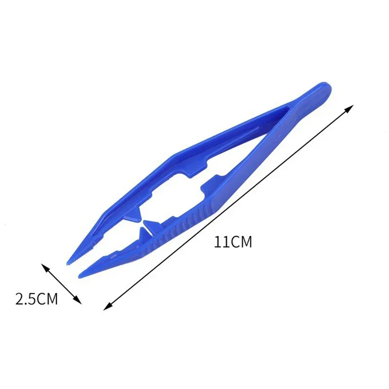 Plastic Tweezers for Kids Small Disposable Tweezers Medical Repair Tools Crafts Clips 10 PCs
