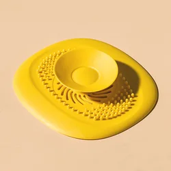 Universal Bathroom and Kitchen Drain Cover and Hair Catcher (1PC Yellow)