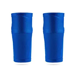 Soccer Shin Guard Sleeves with Enhanced Crashproof Protection - S (Blue - only sleeves)