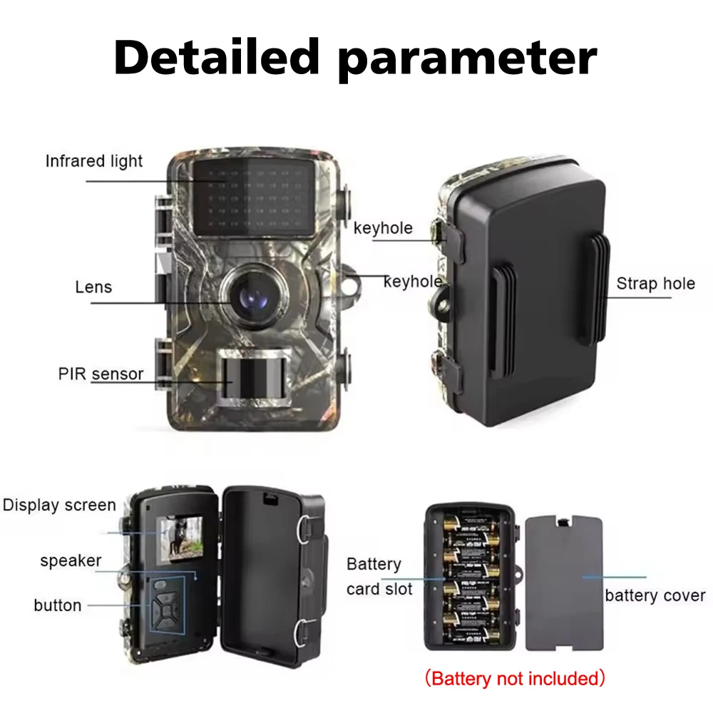 16MP 1080P Hunting Trail Camera 940nm Infrared Night Vision Motion Activated Trigger Security Cam Outdoor Wildlife Photo Traps