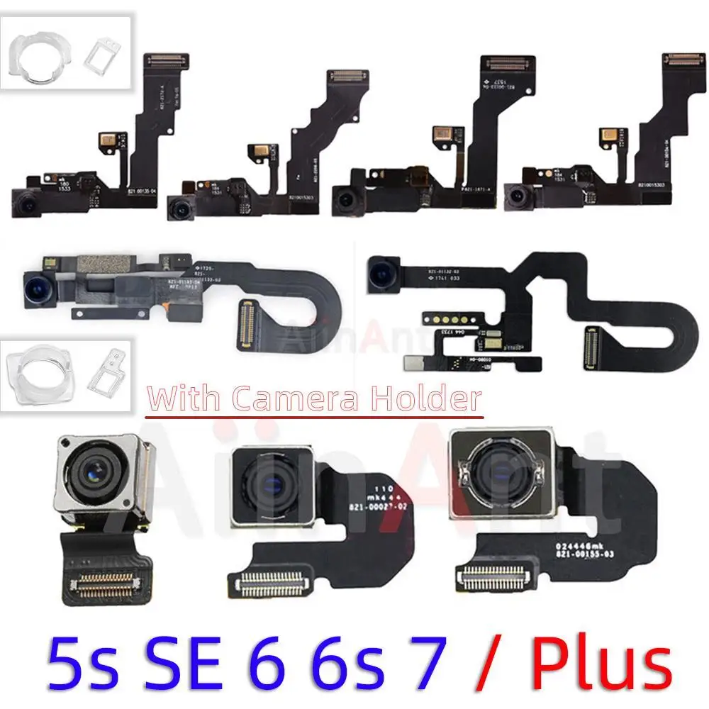 Aiinant Front Camera Flex Cable For iPhone 7 8 6 6s Plus 5S SE Top Small Proximity Sensor / Back Rear Camera Phone Parts