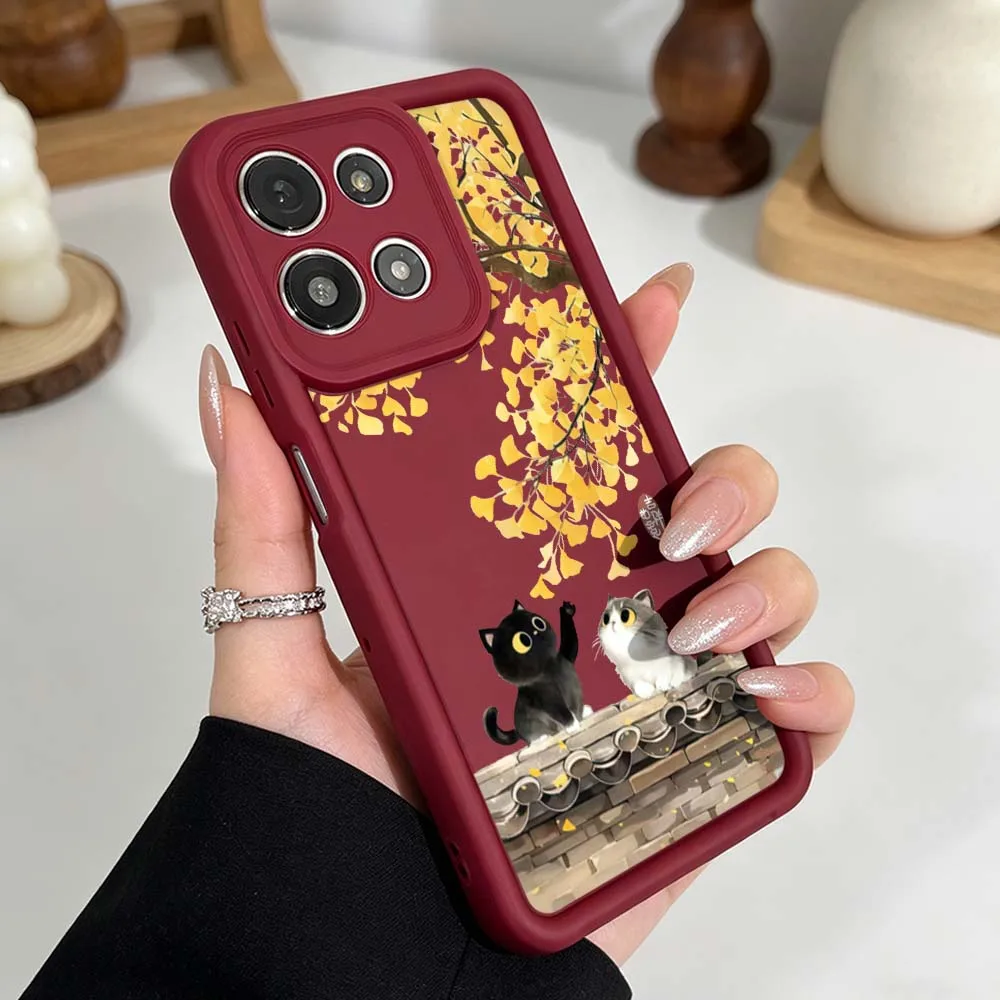 Adorable Cats Design Phone Case Cover with Fun Ladder Eye Pattern