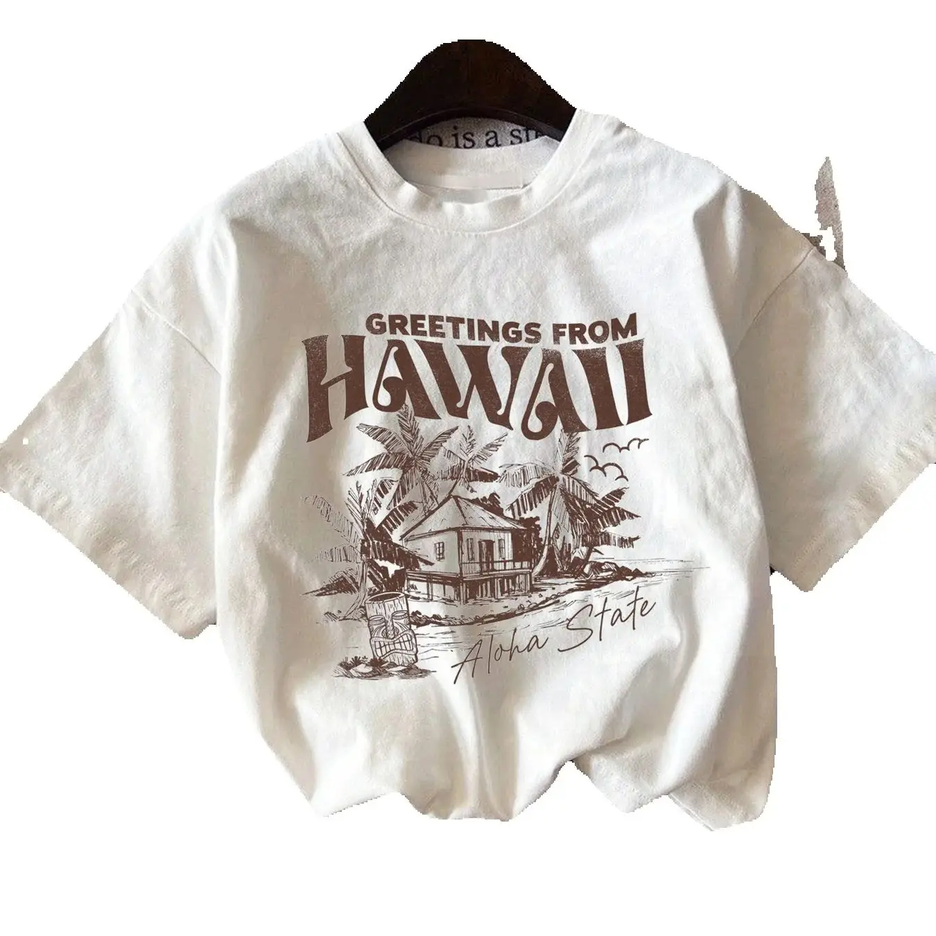 어린이 캐주얼 편안한 티셔츠 2026 하우스 트리 프린트 반팔 단색 상의 여행용