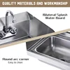 Stainless Steel Sink for Washing with Faucet and Side Splash, NSF Commercial Wall Mount Hand Basin for Restaurant, Kitchen 4