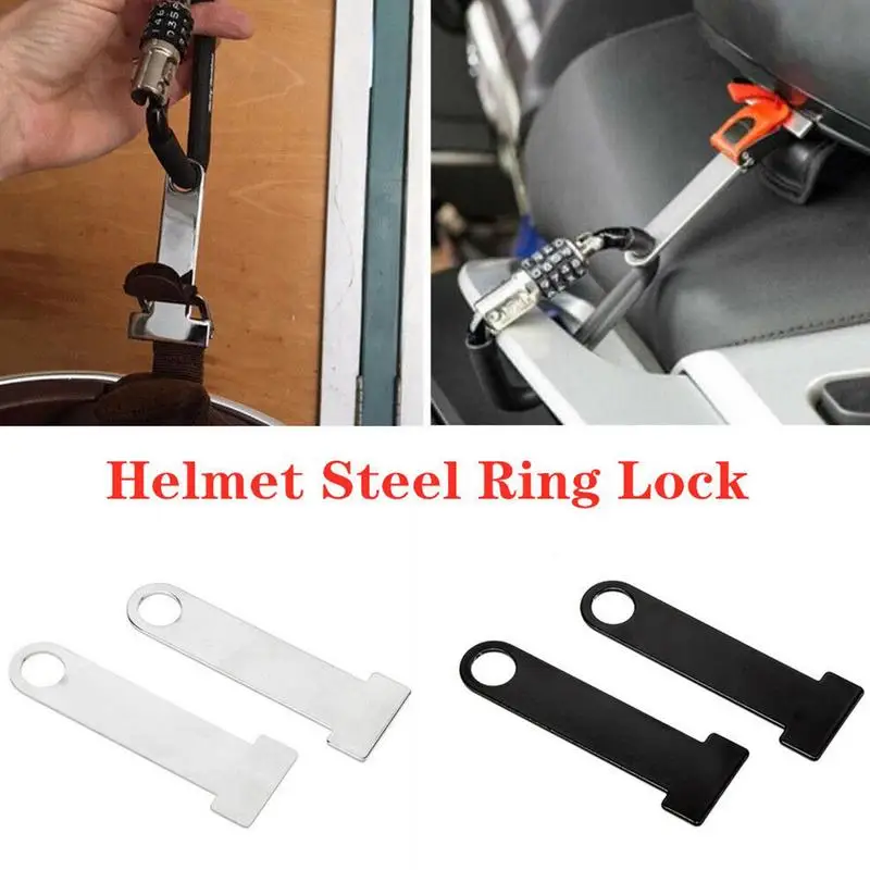 

Universal Motorcycle Helmets Strap 2pcs Stainless Steel D-Ring Lock Extensions Scooter Biker Anti-theft Helmets Steel Ring Locks