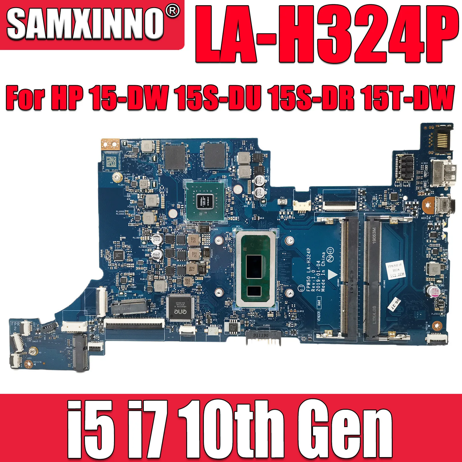 

SAMXINNO LA-H324P Mainboard For HP 15-DW 15S-DU 15S-DR 15T-DW Laptop Motherboard With I5 I7 CPU MX250 FPW50 L65489-601