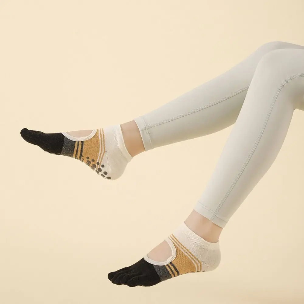 

Gym Elastic Foot Care Sport Fitness Silicone Anti-slip Socks Backless Hosiery Women Yoga Socks Five Finger Socks
