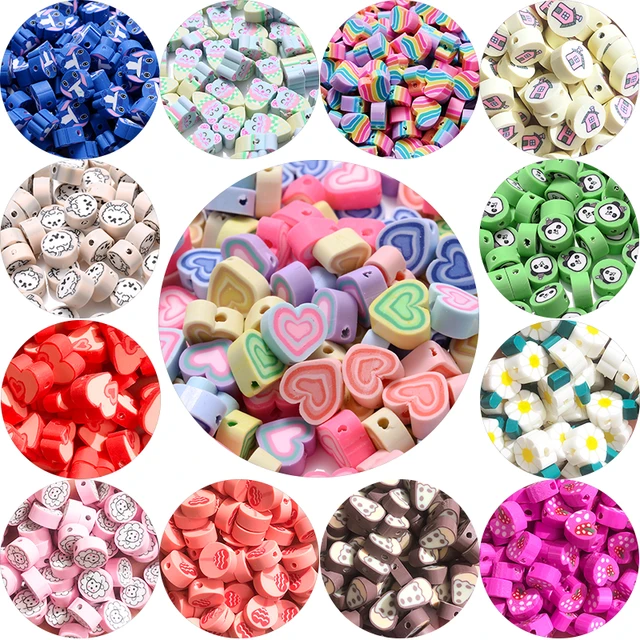 Heart Beads Jewelry Making  Polymer Bracelets Accessories - 30pcs 10mm  Heart Beads - Aliexpress