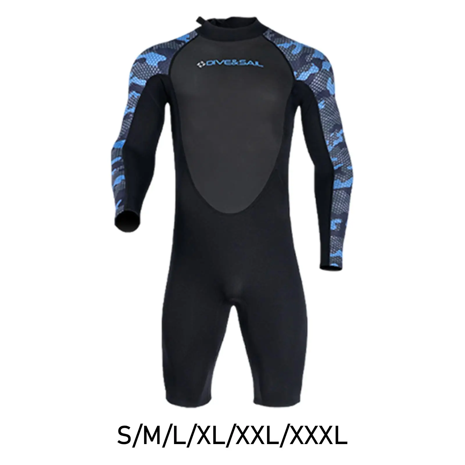 

Men Wetsuit Shorty 2mm Neoprene Keep Warm Back Zip Wetsuit Long Sleeve Wet Suit for Spearfishing Kayaking Canoeing Dive Skin