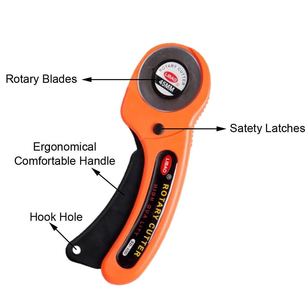 Rotary Cutter 45mm Leather craft Leather Cutting Tool Craft Fabric Circular Blade Knife DIY Patchwork Sewing Quilting