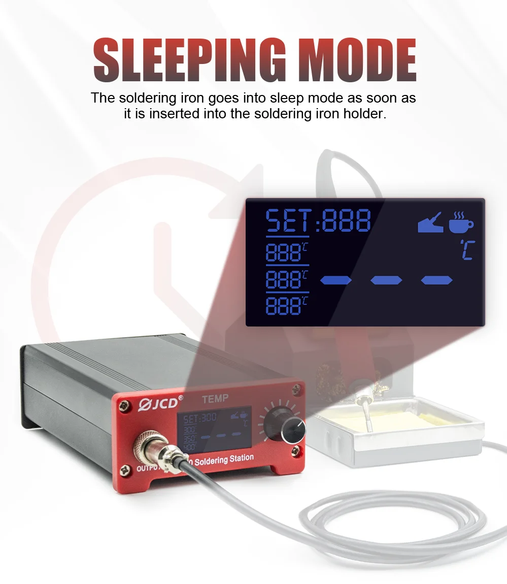 75W Digital Soldering Iron Station Soldering Tips Welding Rework Station OLED Te