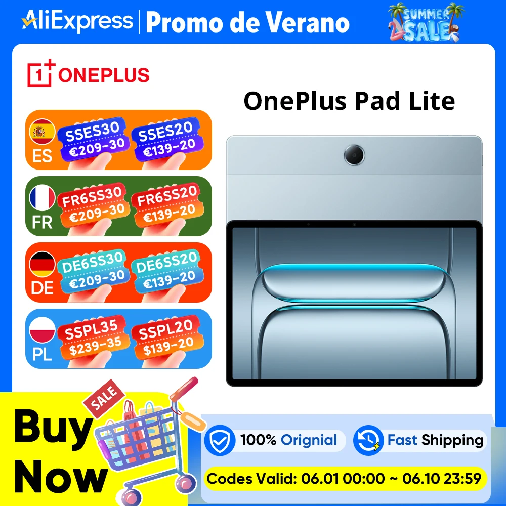 Globalna wersja tabletu OnePlus Pad Lite 11-calowy wyświetlacz 90Hz z funkcją ochrony oczu, bateria o bardzo dużej pojemności 9340 mAh, MediaTek Helio G100