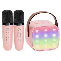 Mini Karaoke Machine for Kids Adults, Portable Bluetooth Speaker with 2 Wireless Microphones, Christmas Birthday Gifts Toys 1