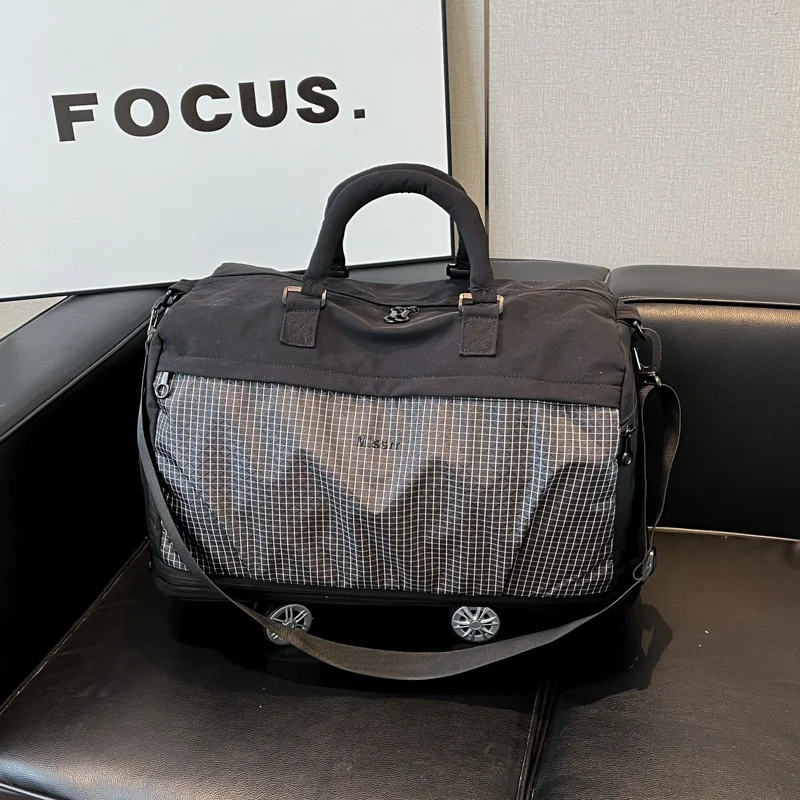 Sac de voyage Durable avec roulettes et poignée, sac à main de grande capacité, sac de rangement pour matériau en Nylon pliable